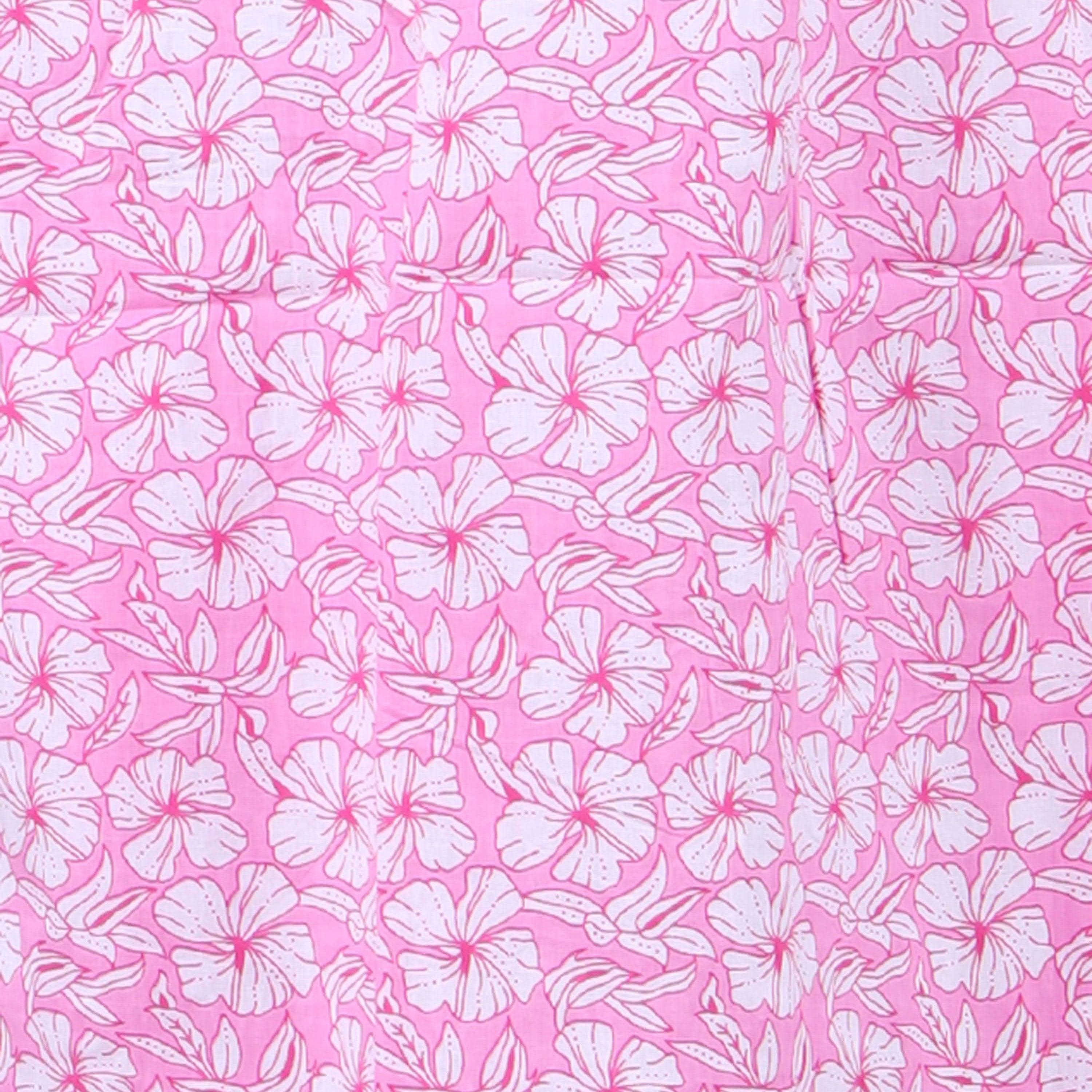 Pure Cotton Pink Carnation Full Front Open Nighty