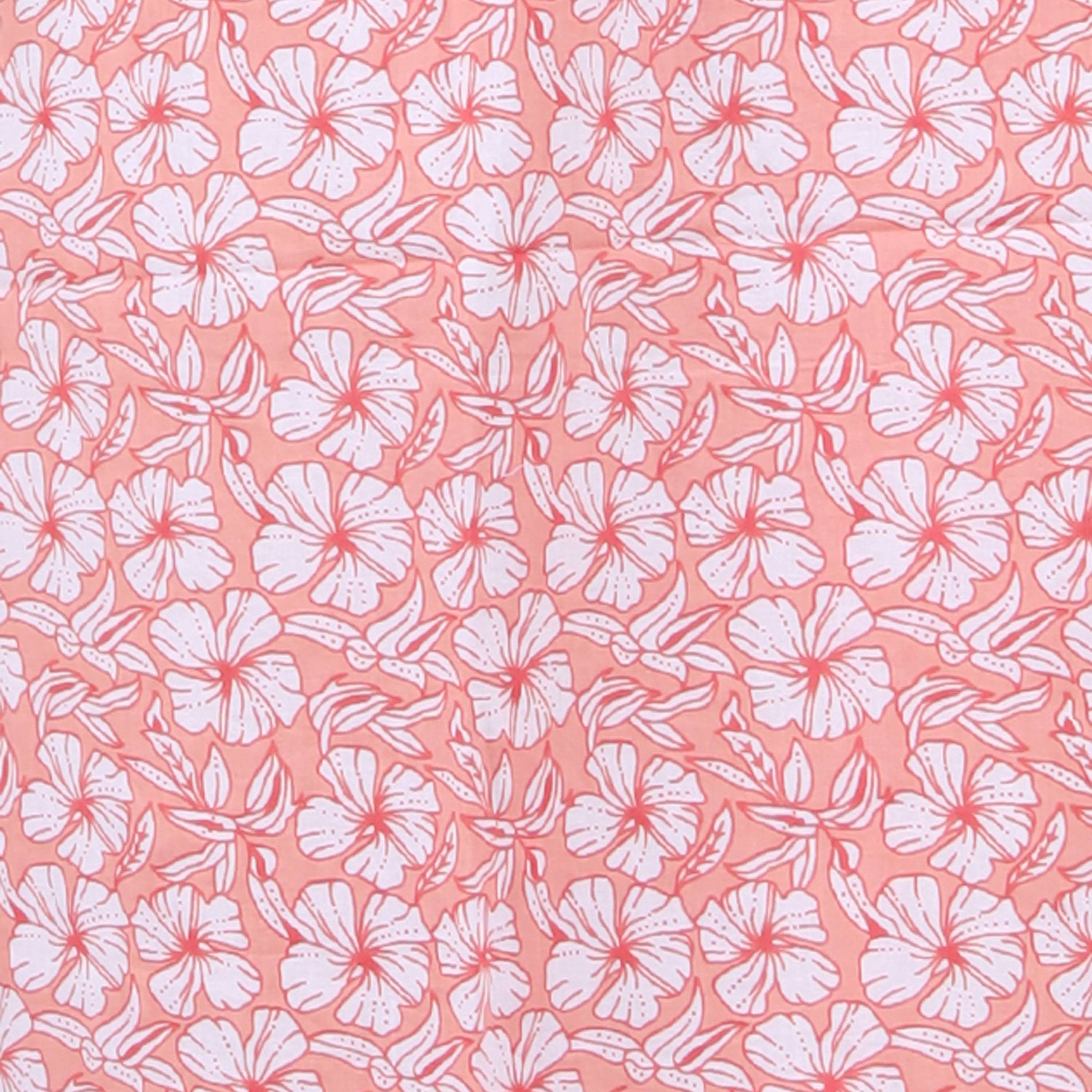 Pure Cotton Peach Carnation Full Front Open Nighty