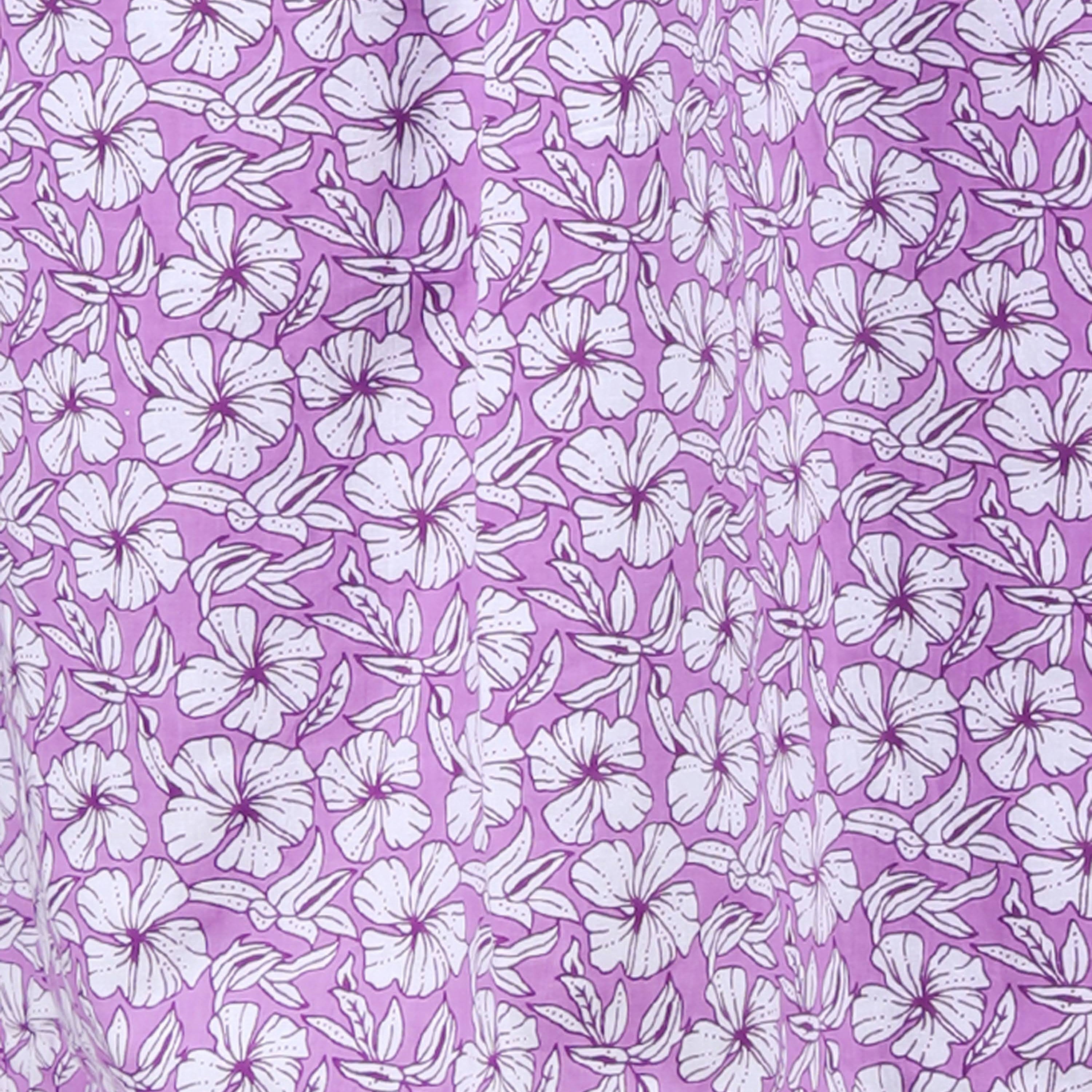 Pure Cotton Purple Carnation Full Front Open Nighty