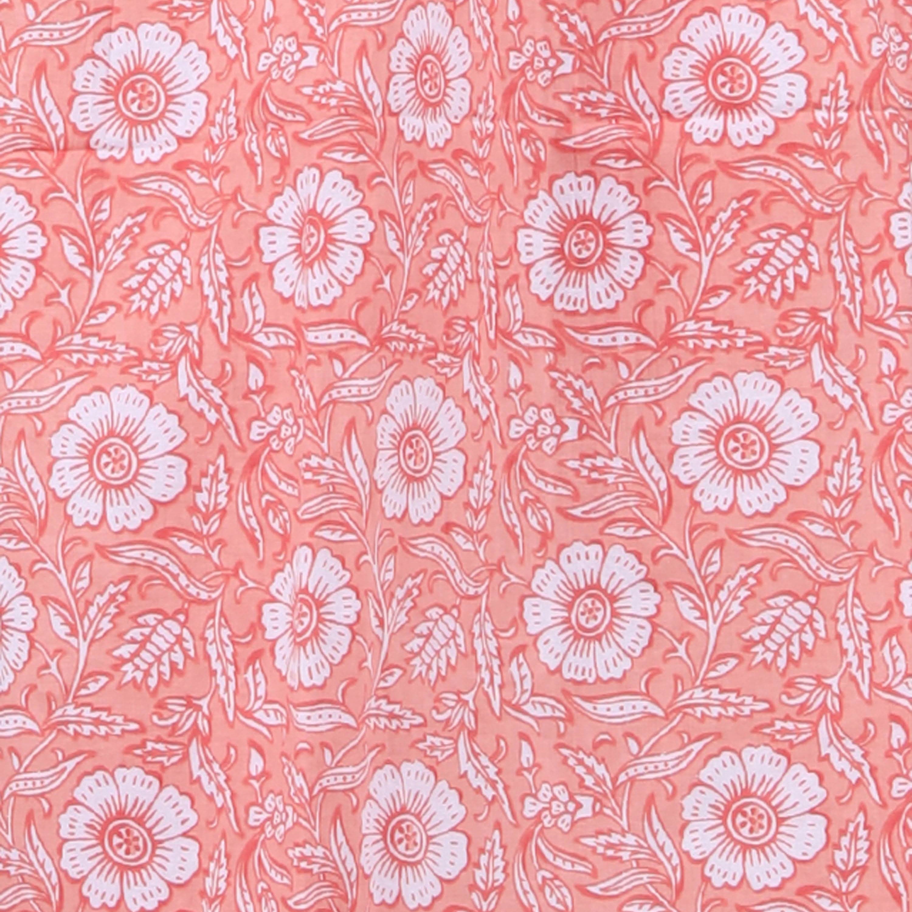 Pure Cotton Light Peach Carnation Full Front Open Nighty