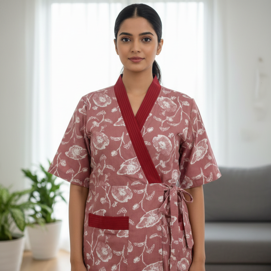Bizzy Lizzy Red Lotus Housecoat