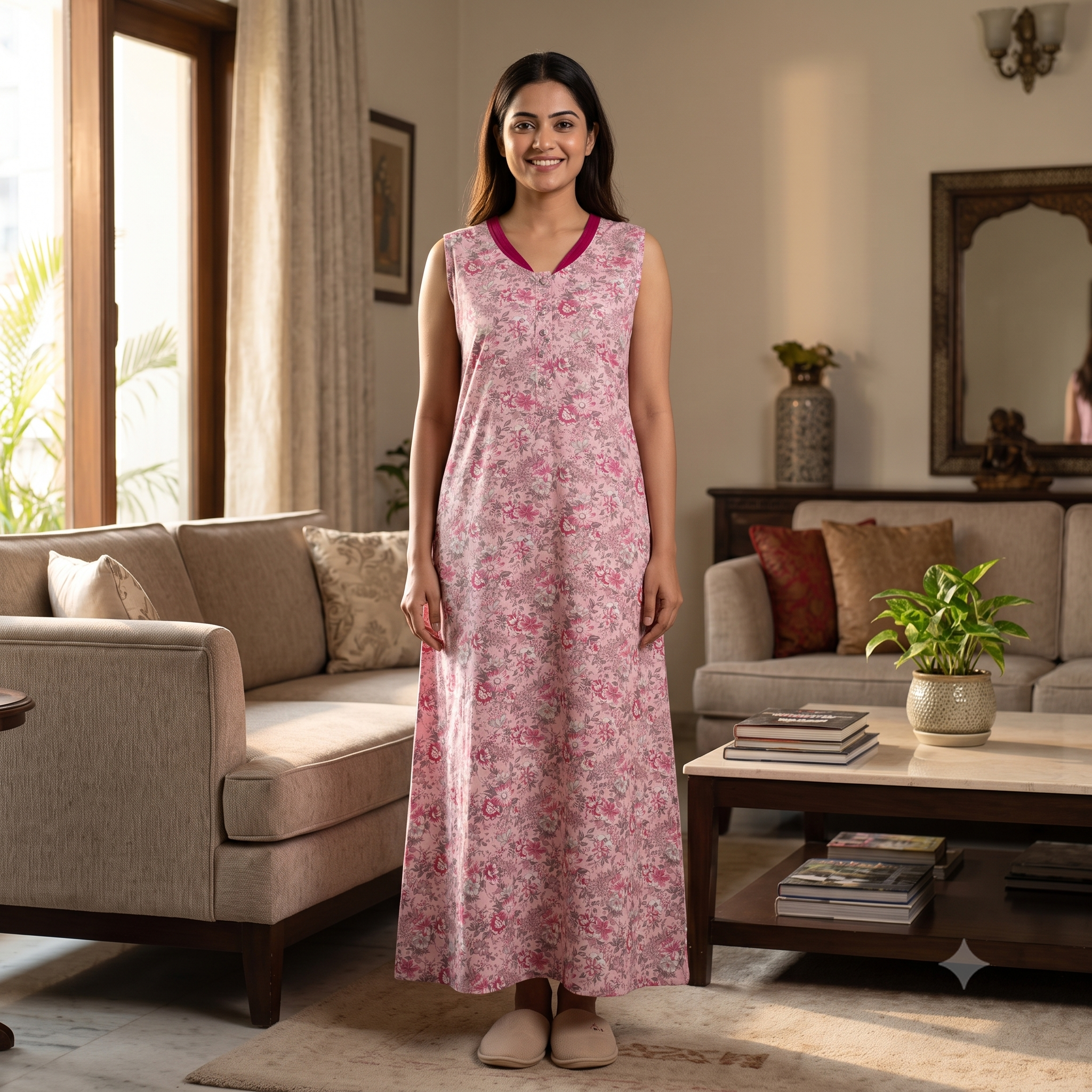 Bizzy Lizzy Light Pink Geranium 2pc Set Housecoat