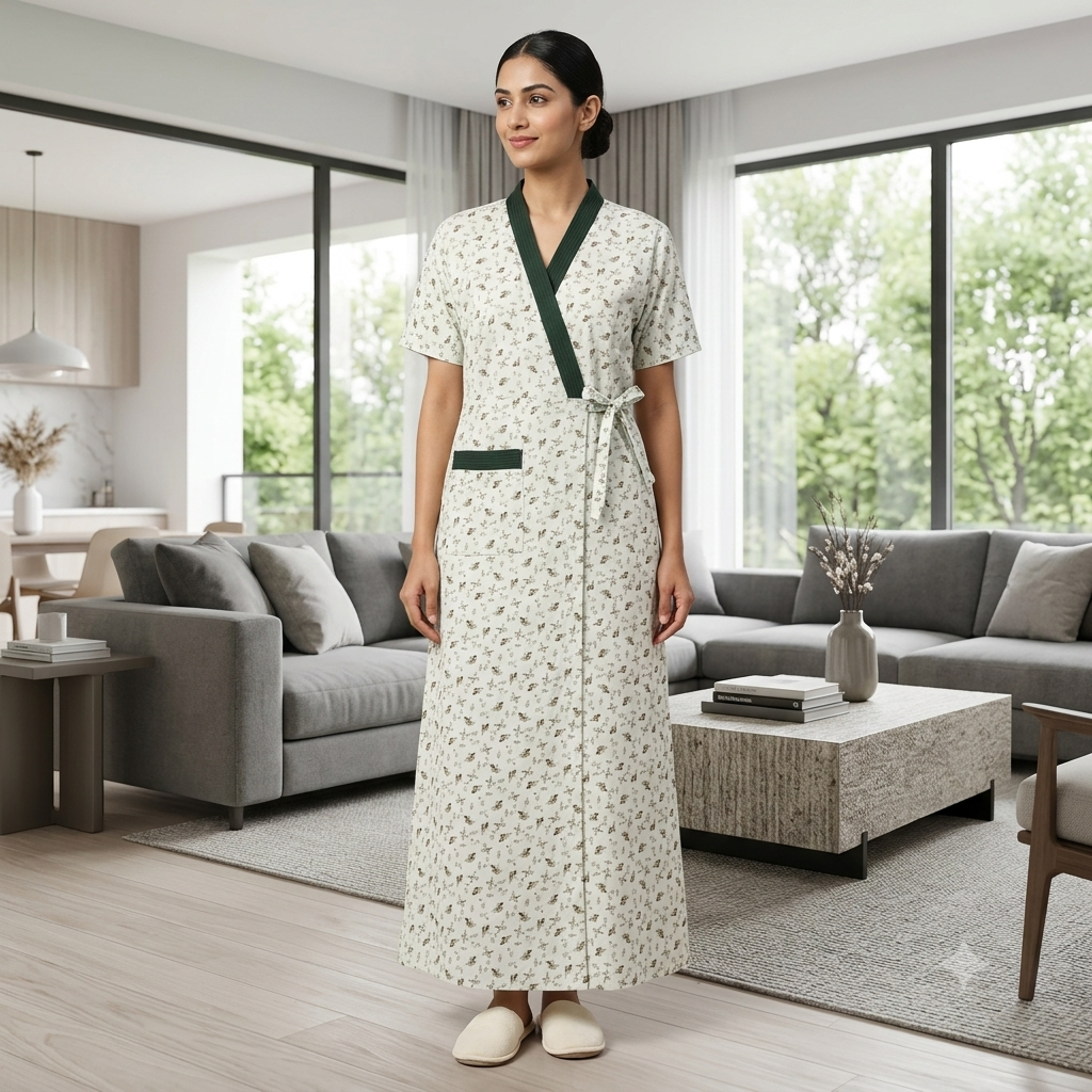 Bizzy Lizzy Light Green Magnolia 2pc Set Housecoat