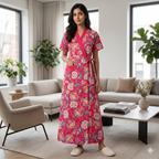 Pure Cotton Pink Peony Housecoat