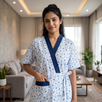 Bizzy Lizzy Light Blue Magnolia 2pc Set Housecoat