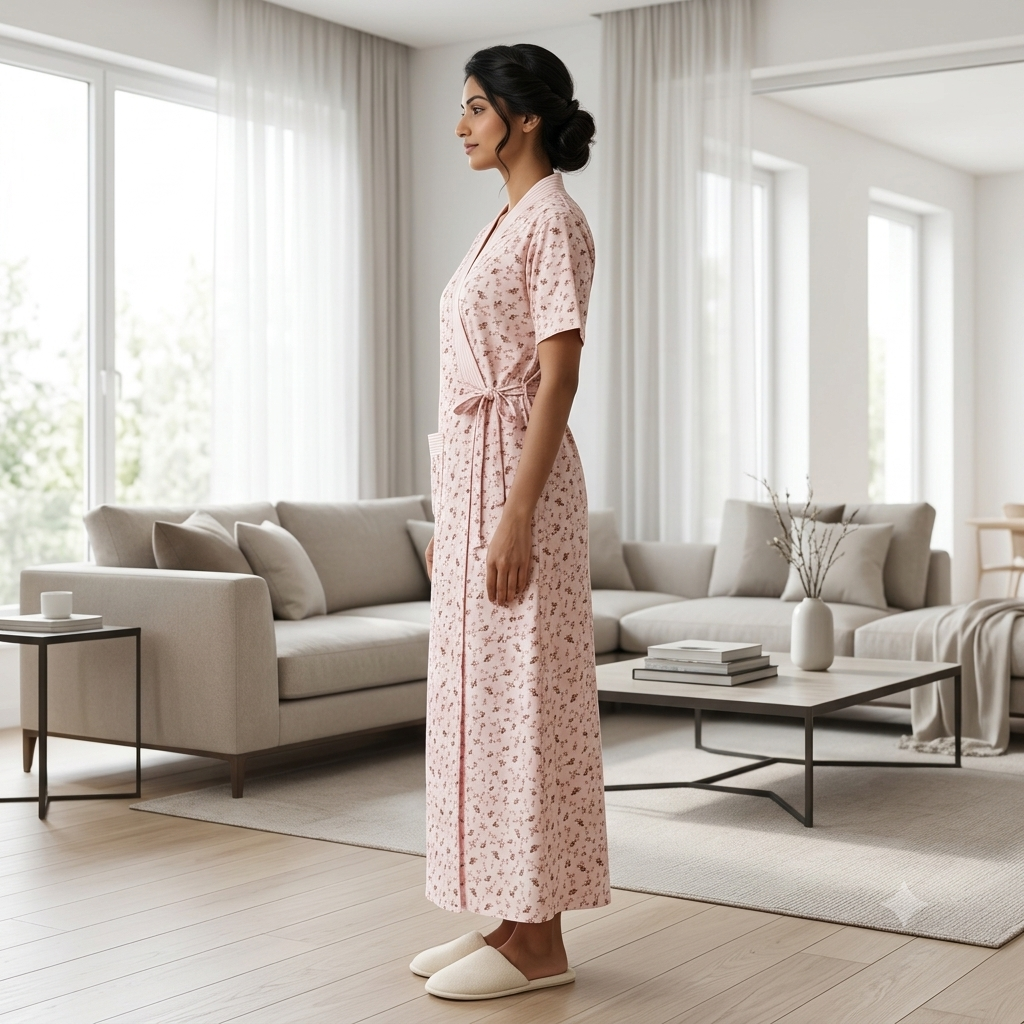 Bizzy Lizzy Light Pink Magnolia 2pc Set Housecoat