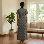 Pure Cotton Blue Orchid Housecoat