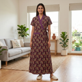 Pure Cotton Purple Orchid Housecoat