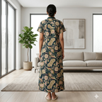 Pure Cotton Deep Green Orchid Housecoat