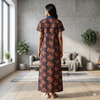 Pure Cotton Blue Alstroemeria Housecoat