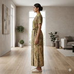 Pure Cotton Saga Green Alstroemeria Housecoat