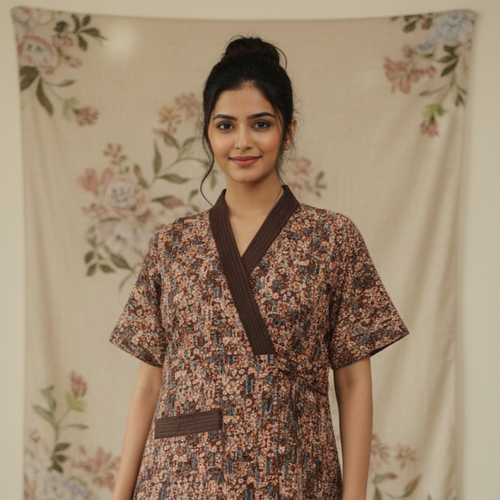 Bizzy Lizzy Brown Daisy Housecoat