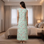 Bizzy Lizzy Pastel Green  Daisy Sleeveless A-Line Nighty