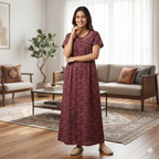 Bizzy Lizzy Maroon Rose Front Open Nighty