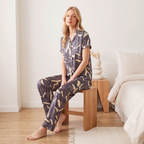 Premium Soft Satin Grey Iris Nightsuit