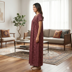 Bizzy Lizzy Maroon Rose Front Open Nighty