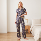 Premium Soft Satin Grey Iris Nightsuit