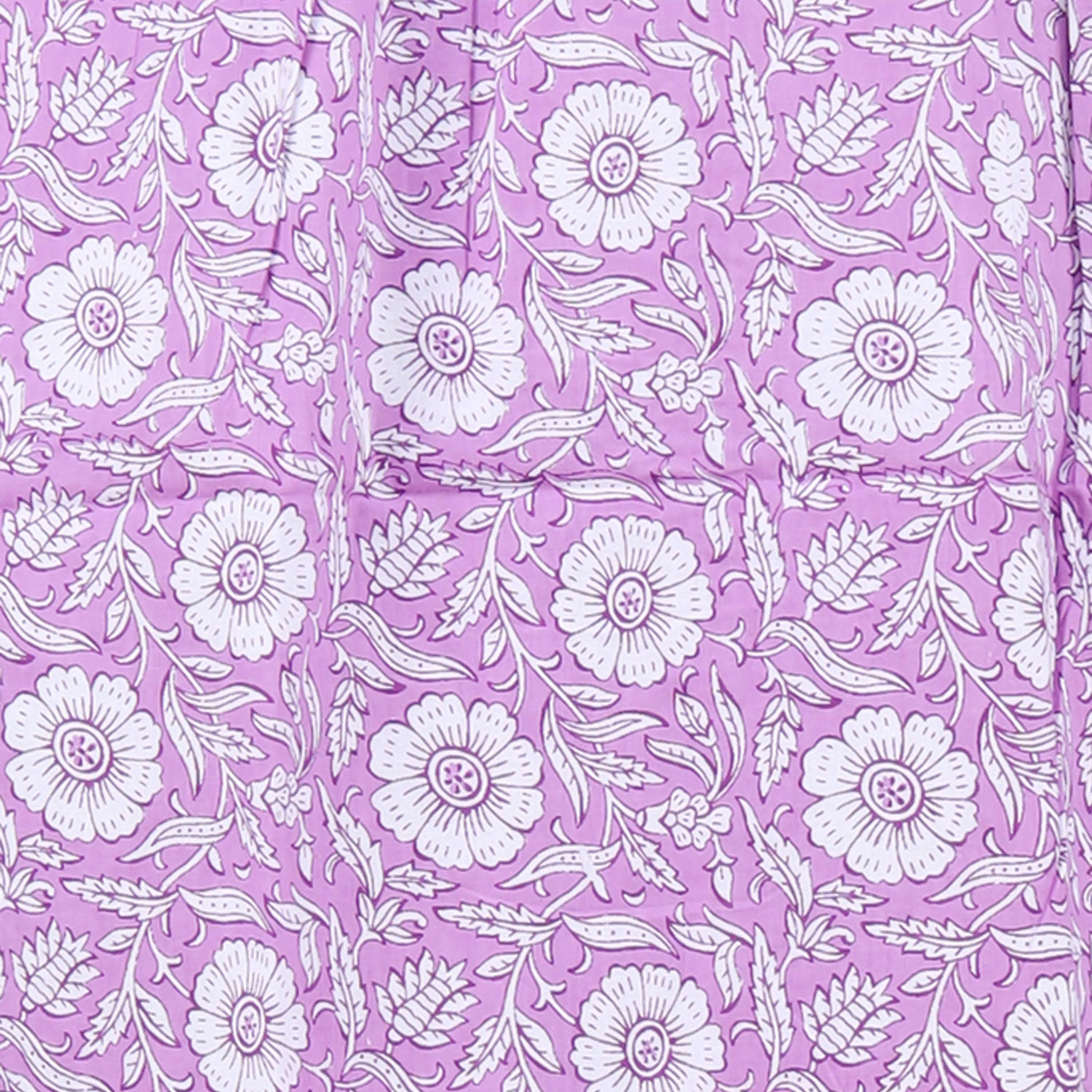 Pure Cotton Light Purple Carnation Full Front Open Nighty