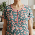 Fine Cotton Blue Hyacinth Aline Nighty