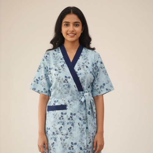 Bizzy Lizzy Blue Leaves Housecoat