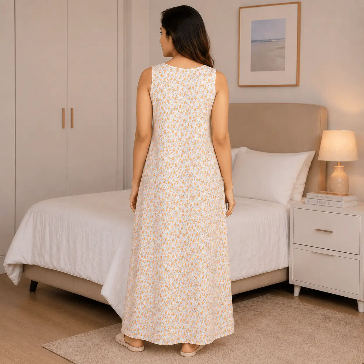 Bizzy Lizzy Yellow Daisy Sleeveless A-Line Nighty
