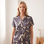 Premium Soft Satin Grey Iris Nightsuit