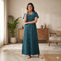 Bizzy Lizzy Deep Green Rose Front Open Nighty