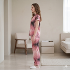 Premium Soft Satin Peach Iris Nightsuit