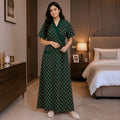 Pure Cotton Deep Green Daisy Housecoat