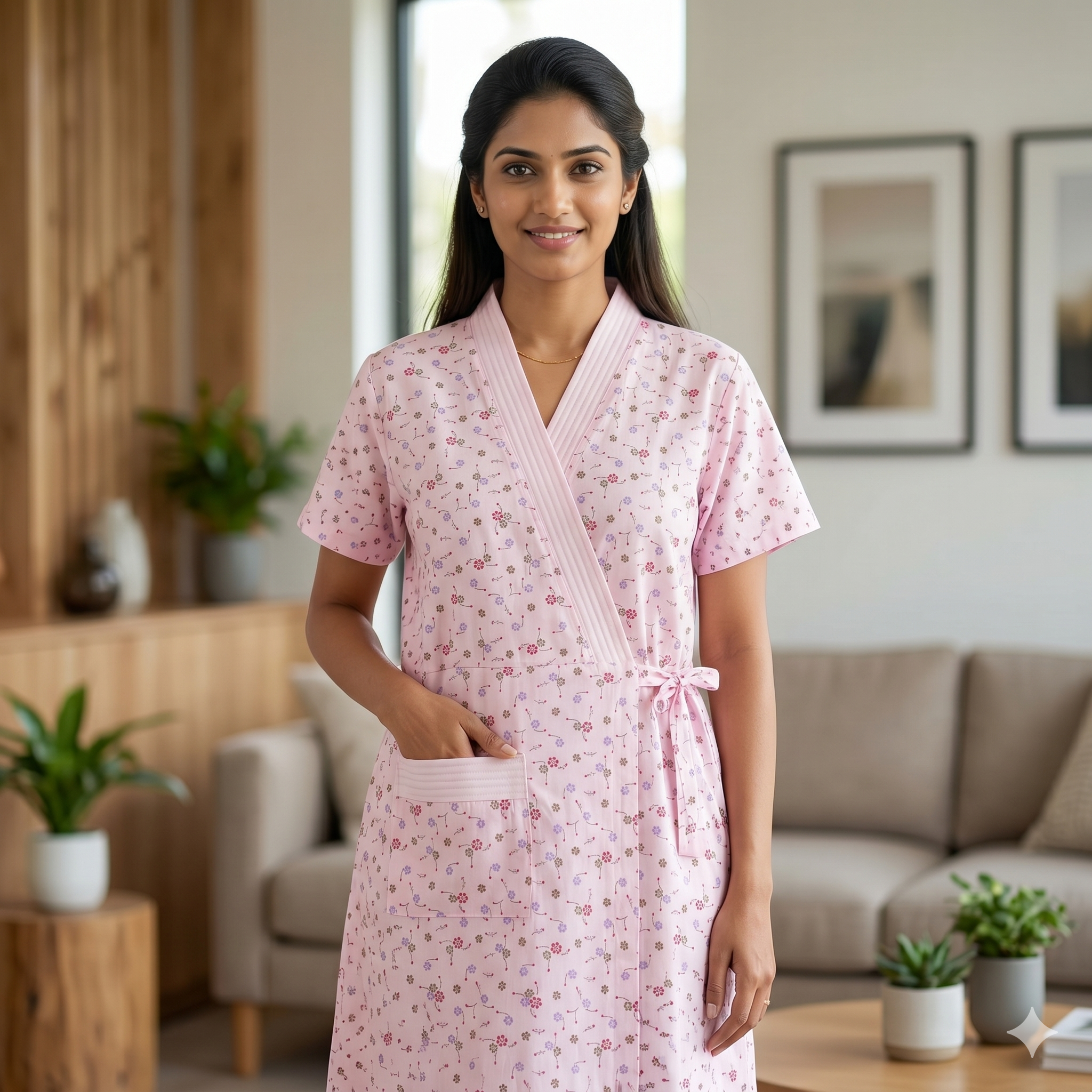 Bizzy Lizzy Light Pink Sunflower Housecoat