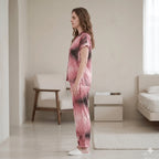 Premium Soft Satin Peach Iris Nightsuit