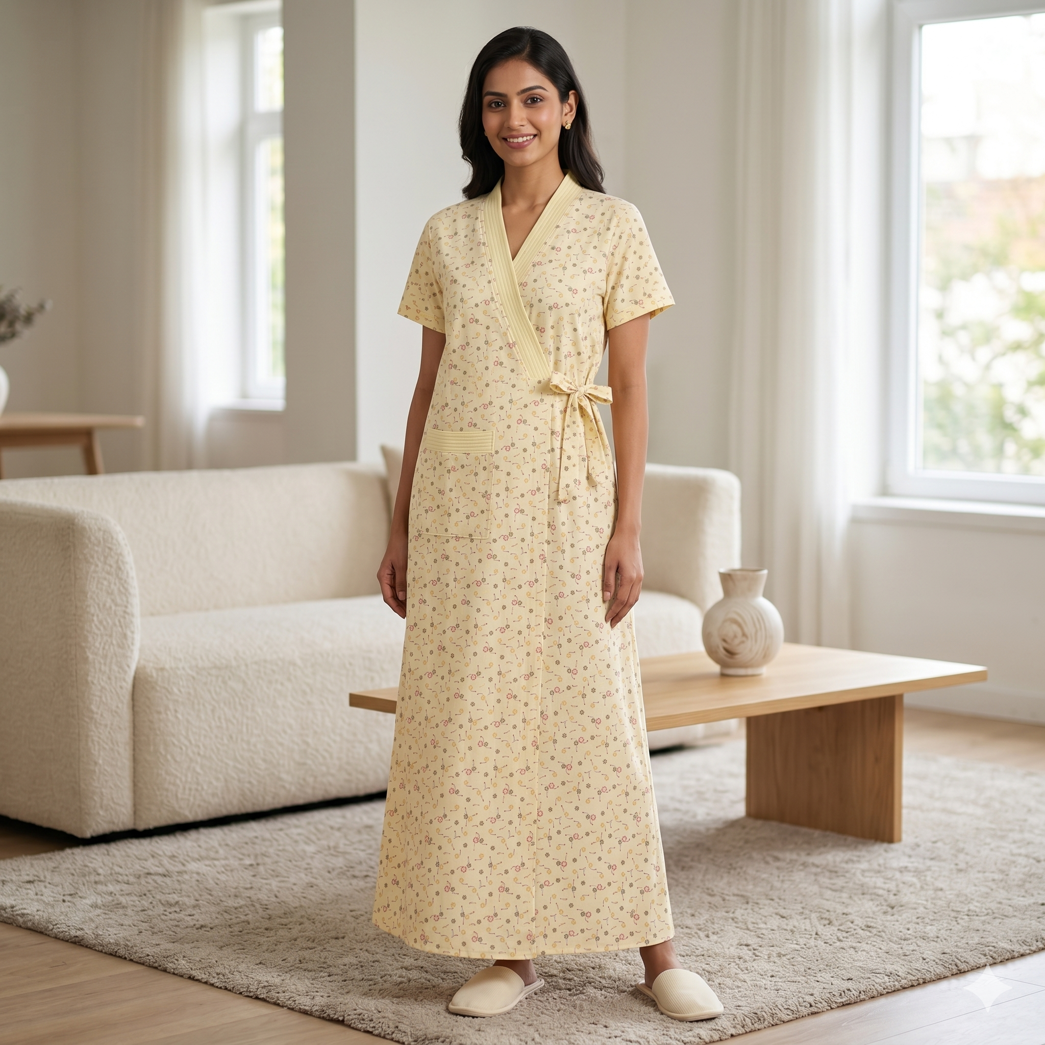 Bizzy Lizzy Light Yellow Sunflower Housecoat
