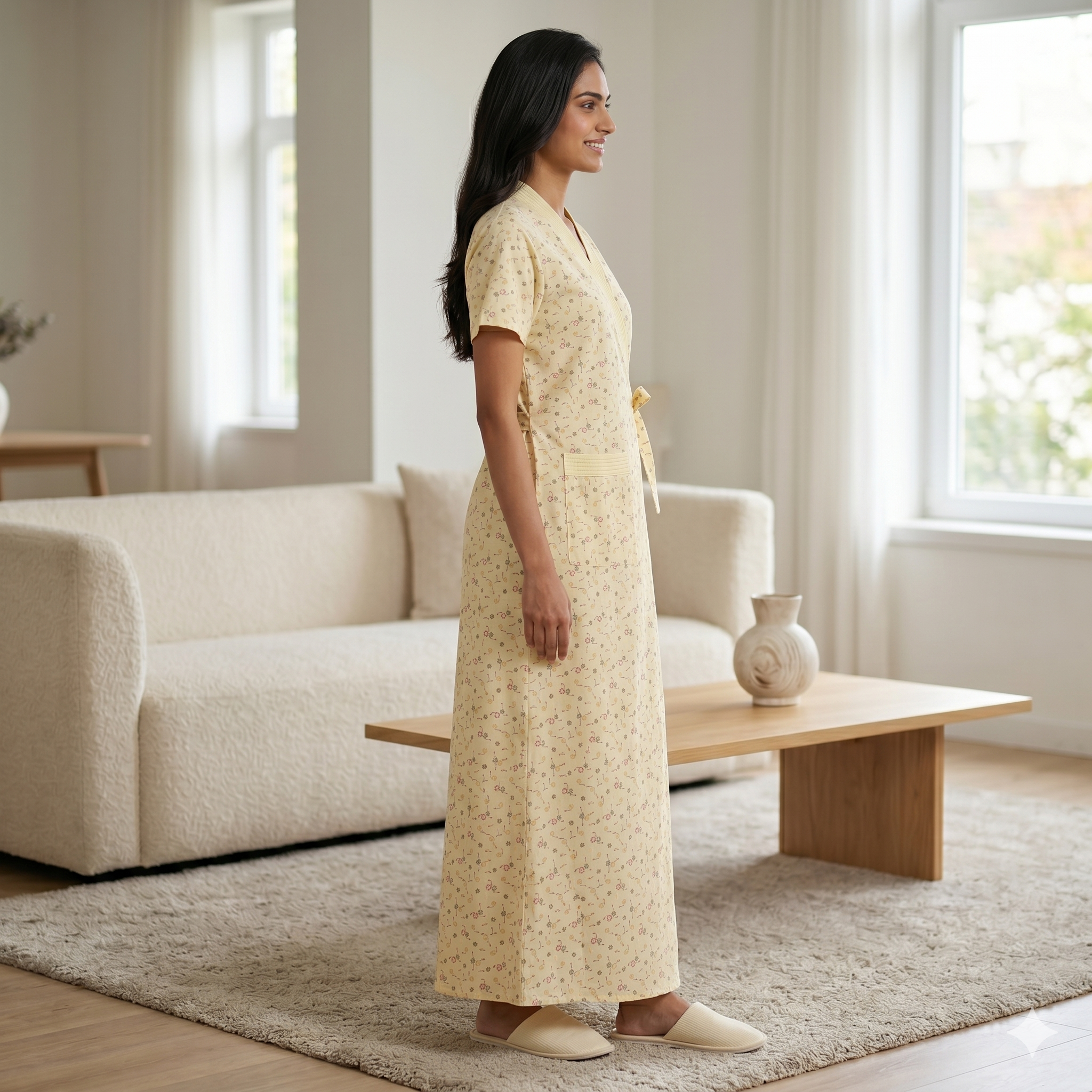Bizzy Lizzy Yellow Lily 2pc Set  Housecoat