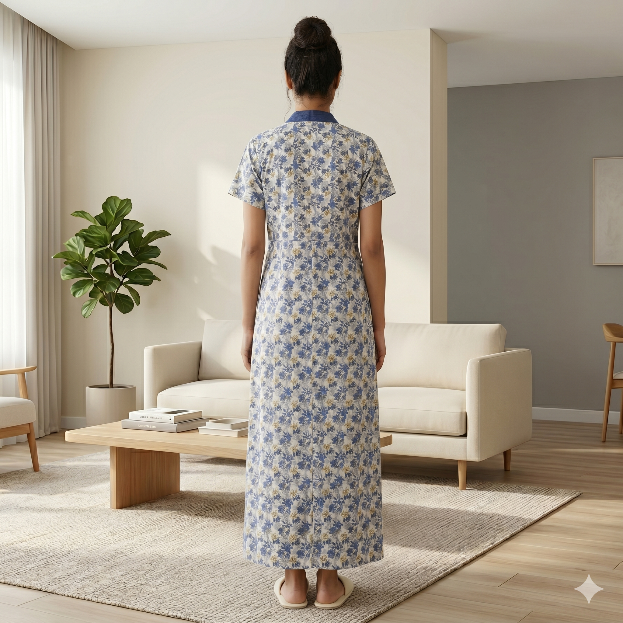 Bizzy Lizzy Blue Sunflower Housecoat