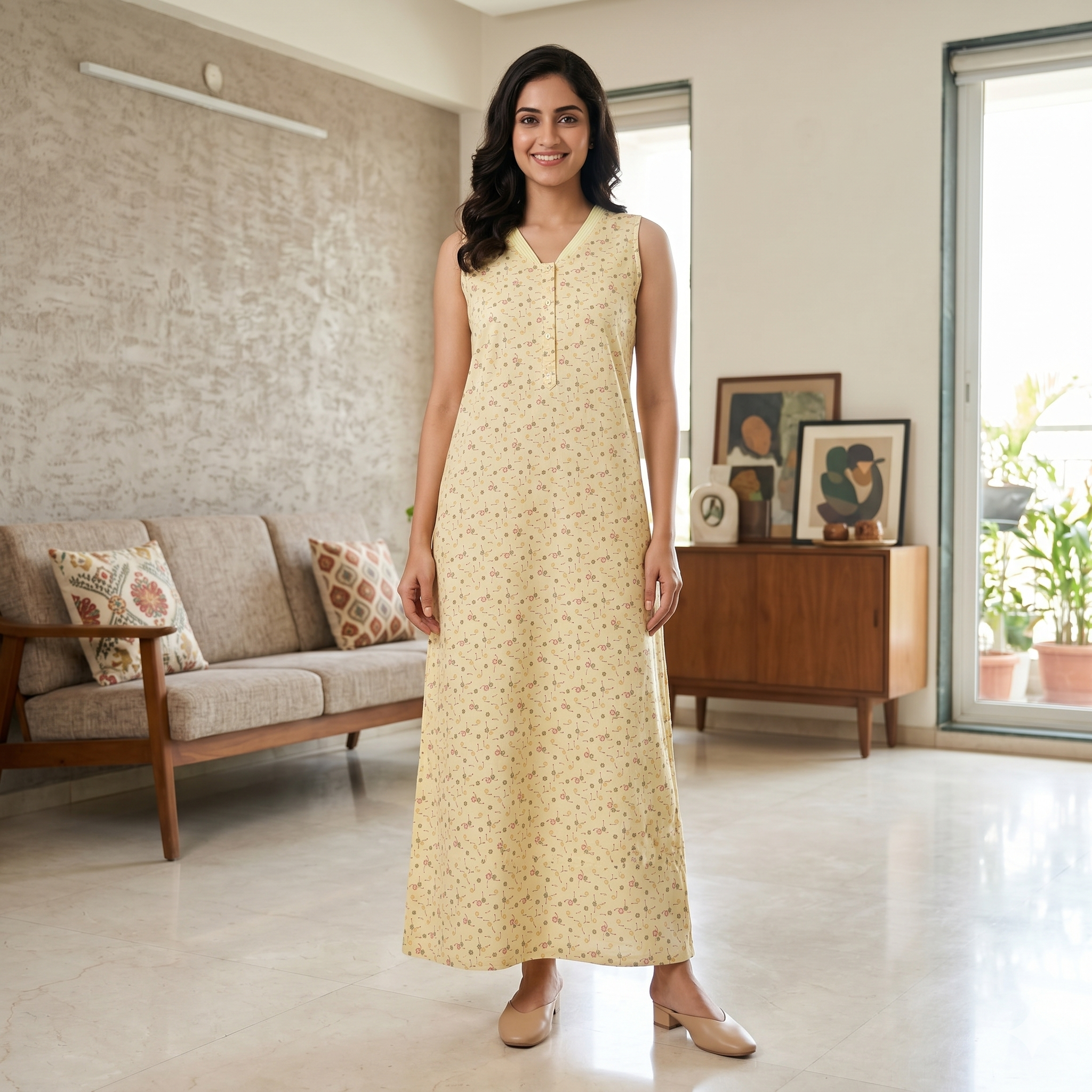 Bizzy Lizzy Yellow Lily 2pc Set  Housecoat