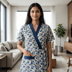 Bizzy Lizzy Blue Sunflower Housecoat