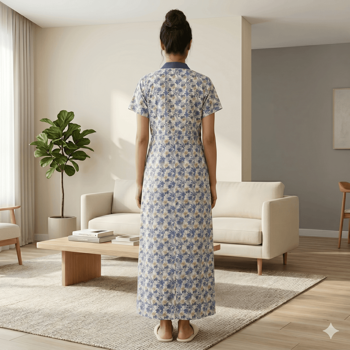 Bizzy Lizzy Blue Sunflower Housecoat