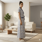 Bizzy Lizzy Blue Sunflower Housecoat