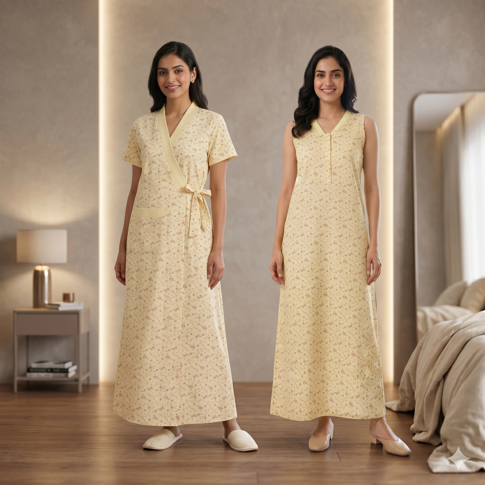 Bizzy Lizzy Yellow Lily 2pc Set  Housecoat