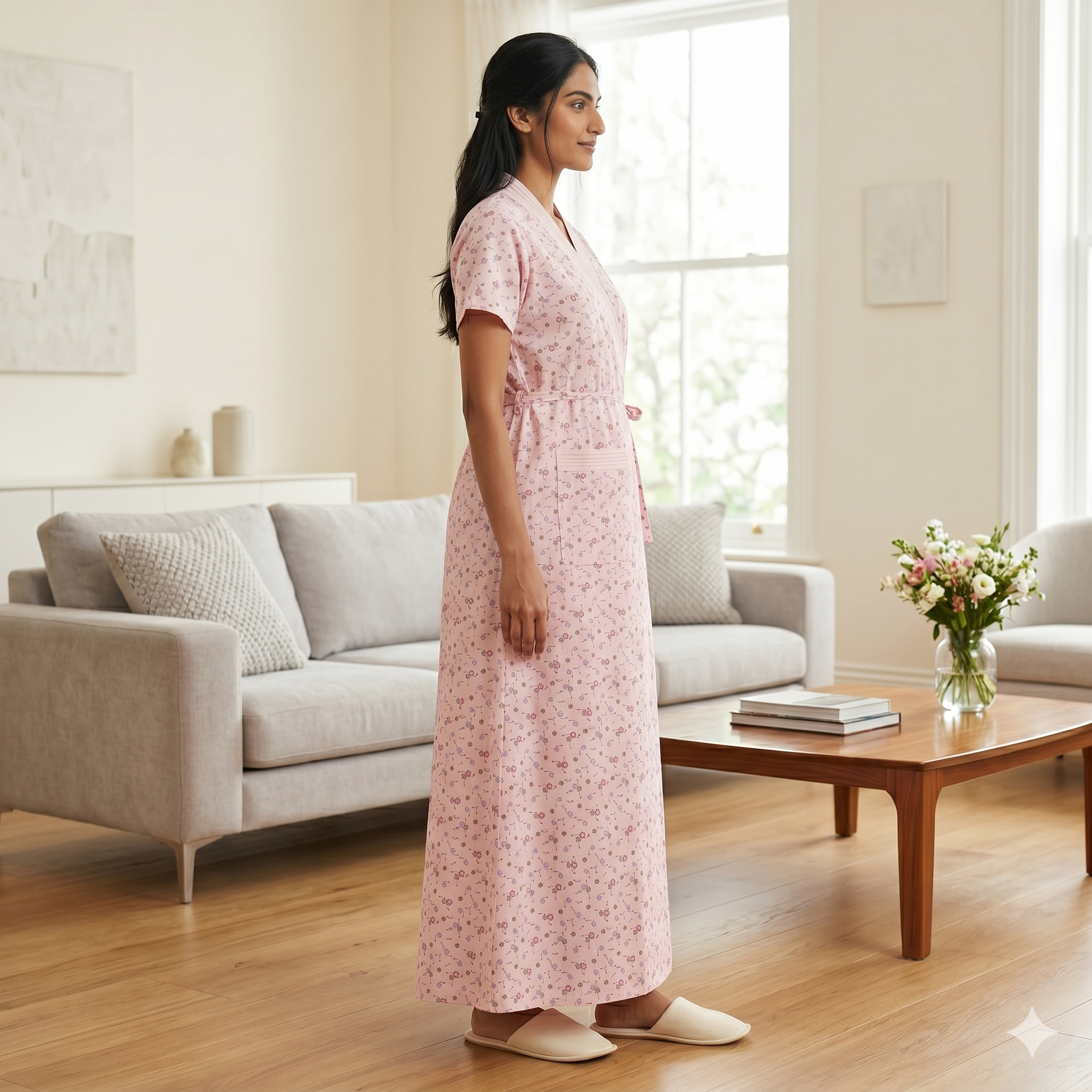 Bizzy Lizzy Pink Lily 2pc Set  Housecoat