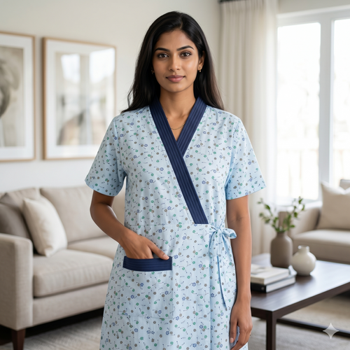 Bizzy Lizzy Light Blue Lily 2pc Set Housecoat