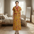 Pure Cotton Yellow Heliconia Housecoat