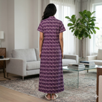 Pure Cotton Deep Purple Carnation Housecoat