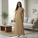 Pure Cotton Yellow Carnation Housecoat