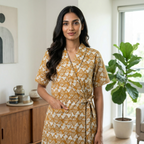 Pure Cotton Yellow Carnation Housecoat