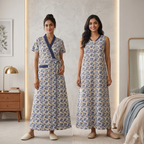 Bizzy Lizzy Blue Lily 2pc Set Housecoat