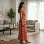 Pure Cotton Orange Canation Housecoat