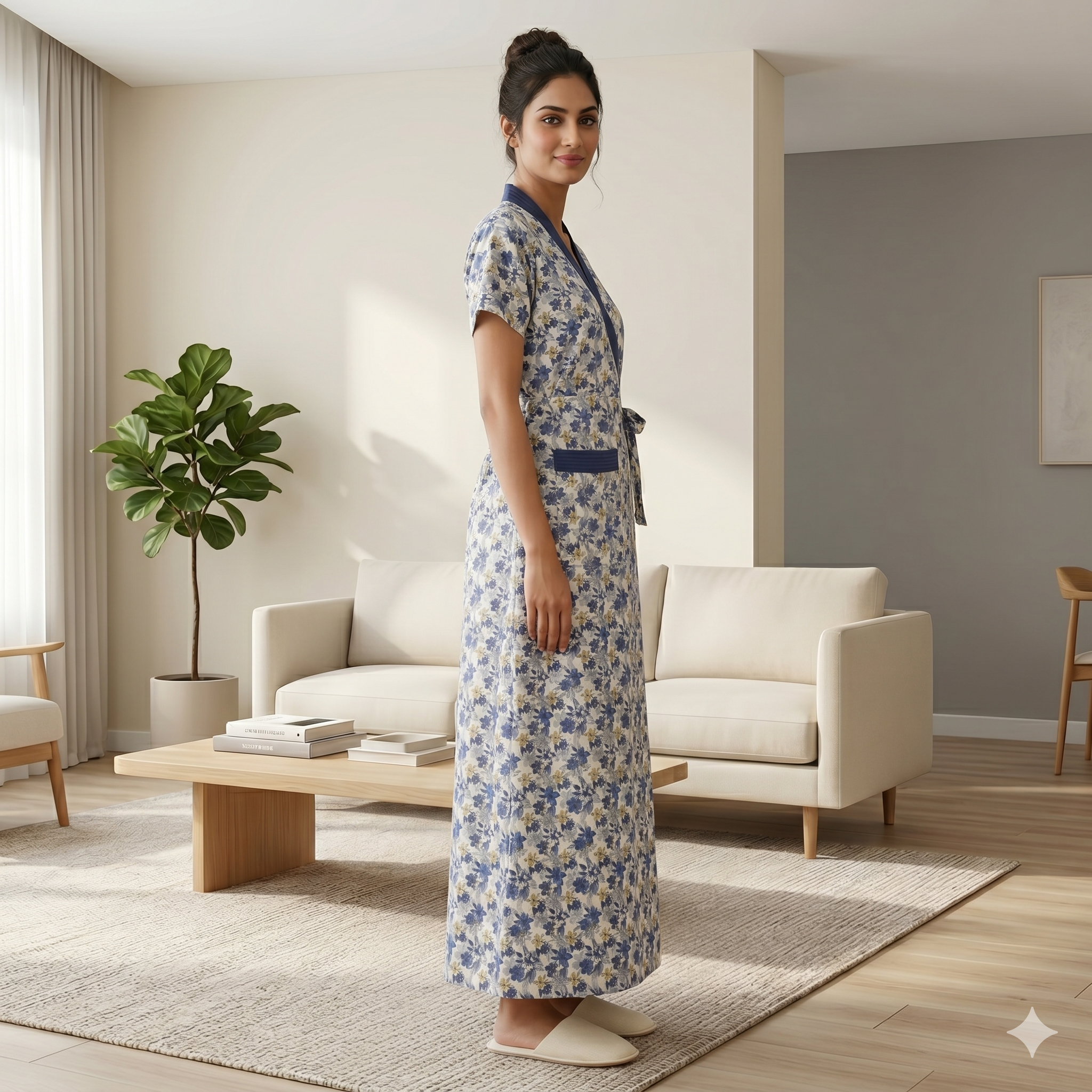 Bizzy Lizzy Blue Lily 2pc Set Housecoat