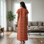 Pure Cotton Orange Canation Housecoat