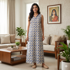 Bizzy Lizzy Blue Lily 2pc Set Housecoat
